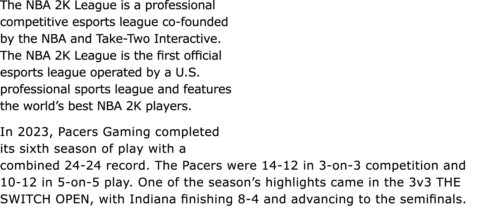 The NBA 2K League is a professional competitive esports league co founded by the NBA and Take Two Interactive. The NB...